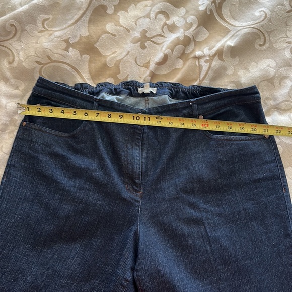 Eileen Fisher Stretch Organic Cotton Dark Denim Elastic Waist Jeans sx 1X - Picture 5 of 6